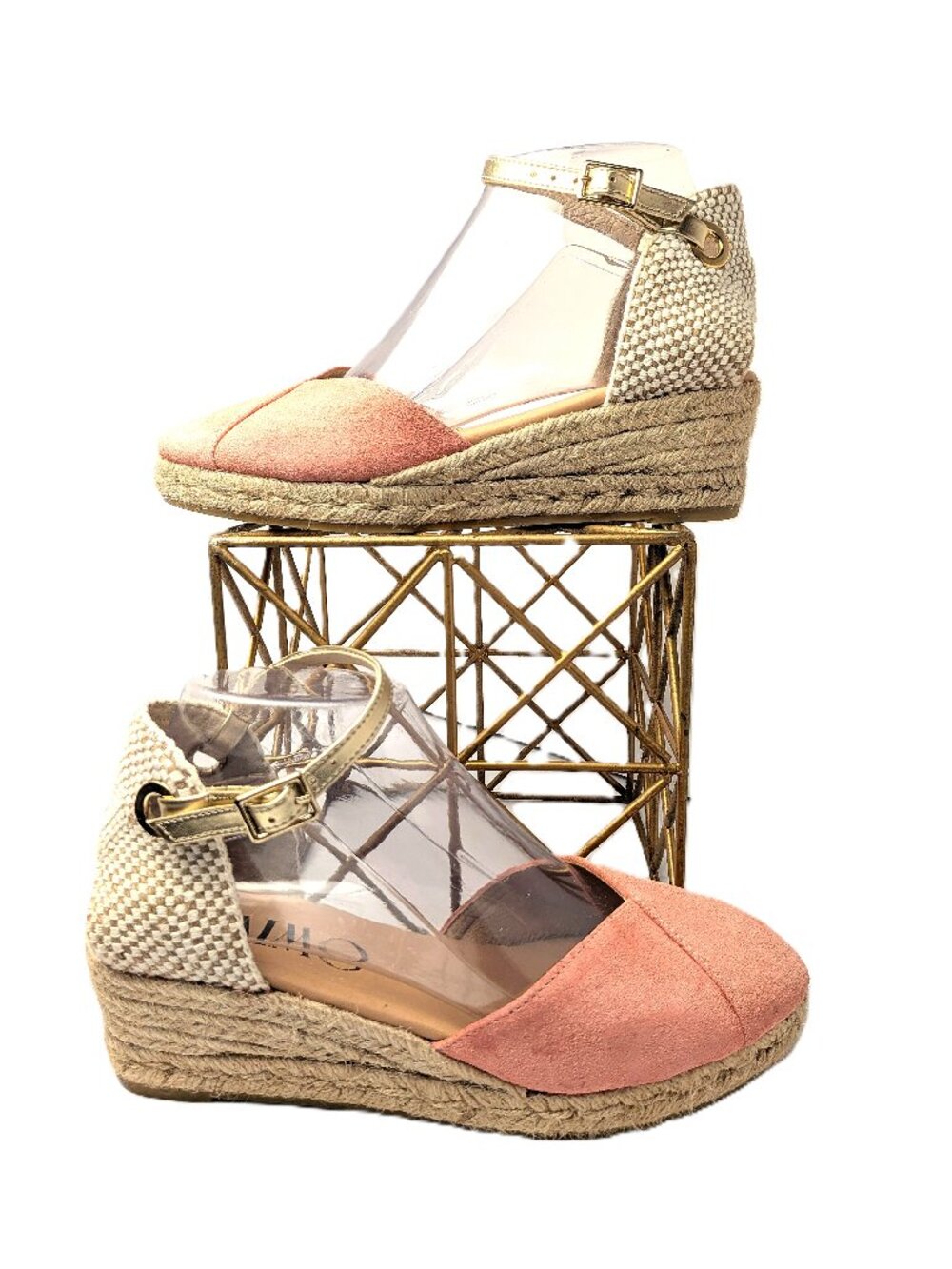 NWOB Gaimo Genuine Pink Suede Made in Spain Espadrille Wedge Sandals US7.5 /EU38